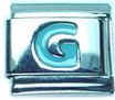 Light blue letter G - Italian charm